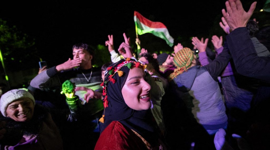 Thousands attend Newroz celebrations in Damascus, Syria on March 20, 2025 (AFP)