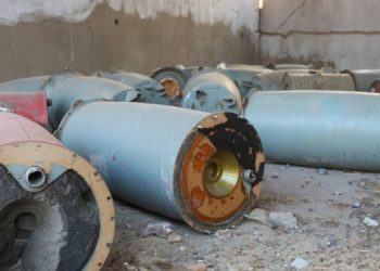 Sarin-filled shells inside a former regime barracks in Homs, Syria. (+963)