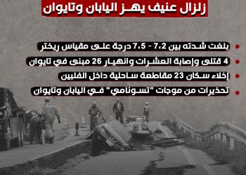 زلزال يضرب اليابان وتايوان هو الأقوى منذ 25 عاماً
