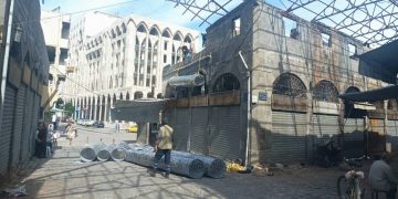 استمرار عمليات الترميم بأسواق حمص القديمة وسط سوريا