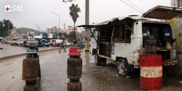 تظاهرة احتجاجية لتجار محروقات بريف حلب شمالي سوريا