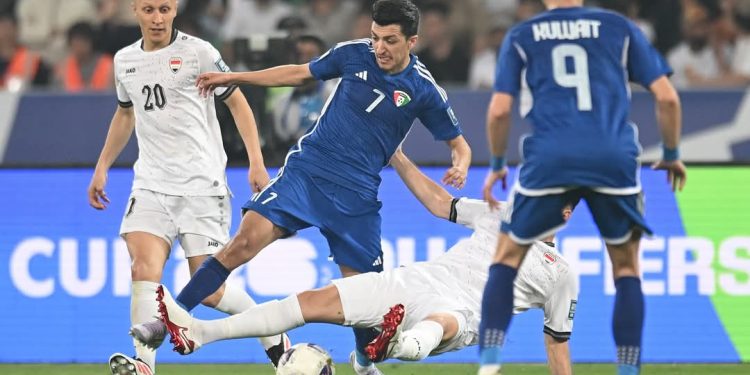 مباراة العراق والكويت (الصفحة الرسمية للاتحاد الكويتي لكرة القدم على فيس بوك)