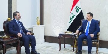 وزير الخارجية العراقي ونظيره السوري، بغداد العراق، 14 مارس 2025 (ا ف ب)