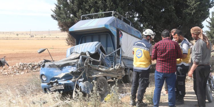 إصابة 9 أشخاص بحوادث سير شمال غربي سوريا