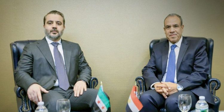 الشيباني يبحث مع عبد العاطي تطورات الأوضاع في سوريا